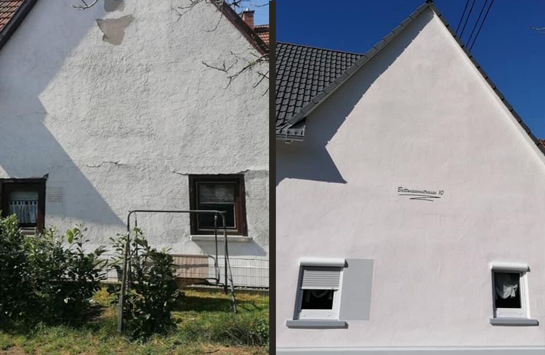 Die Sanierung der Fassade eines Altbaus wertet das Gebäude wieder auf und schützt gegen weitere Witterungseinflüsse.